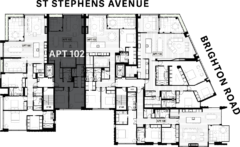 Floor Plate - Apartment 102 - One Saint Stephens, Parnell, Auckland