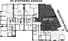 Floor Plate - Apartment 104 - One Saint Stephens, Parnell, Auckland