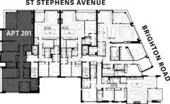 Floor Plate - Apartment 201 - One Saint Stephens, Parnell, Auckland