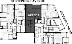 Floor Plate - Apartment 303 - One Saint Stephens, Parnell, Auckland