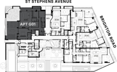 Floor Plate - Apartment G01 - One Saint Stephens, Parnell, Auckland