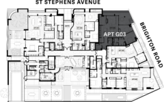 Floor Plate - Apartment G03 - One Saint Stephens, Parnell, Auckland