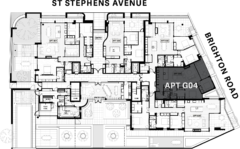 Floor Plate - Apartment G04 - One Saint Stephens, Parnell, Auckland
