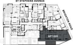 Floor Plate - Apartment G05 - One Saint Stephens, Parnell, Auckland